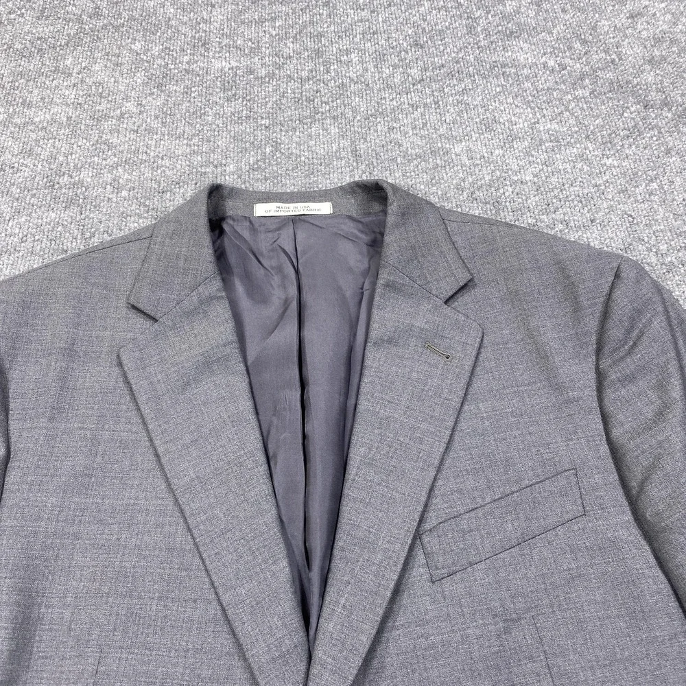 Joseph Abboud Suit‎ Jacket Mens 44R Gray Wool Super 110s Two Button Made USA